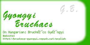 gyongyi bruchacs business card